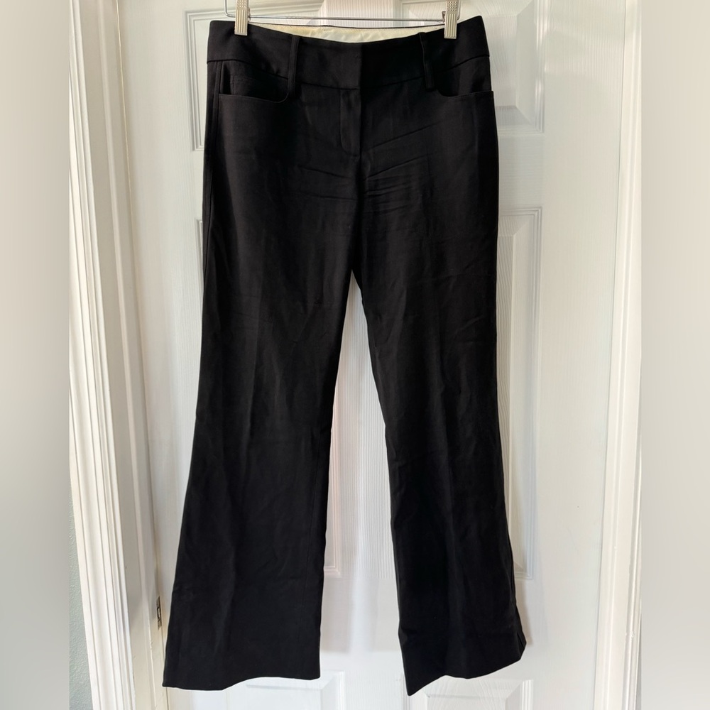 Elie Tahari Black Flared Trousers with Smooth Finish
